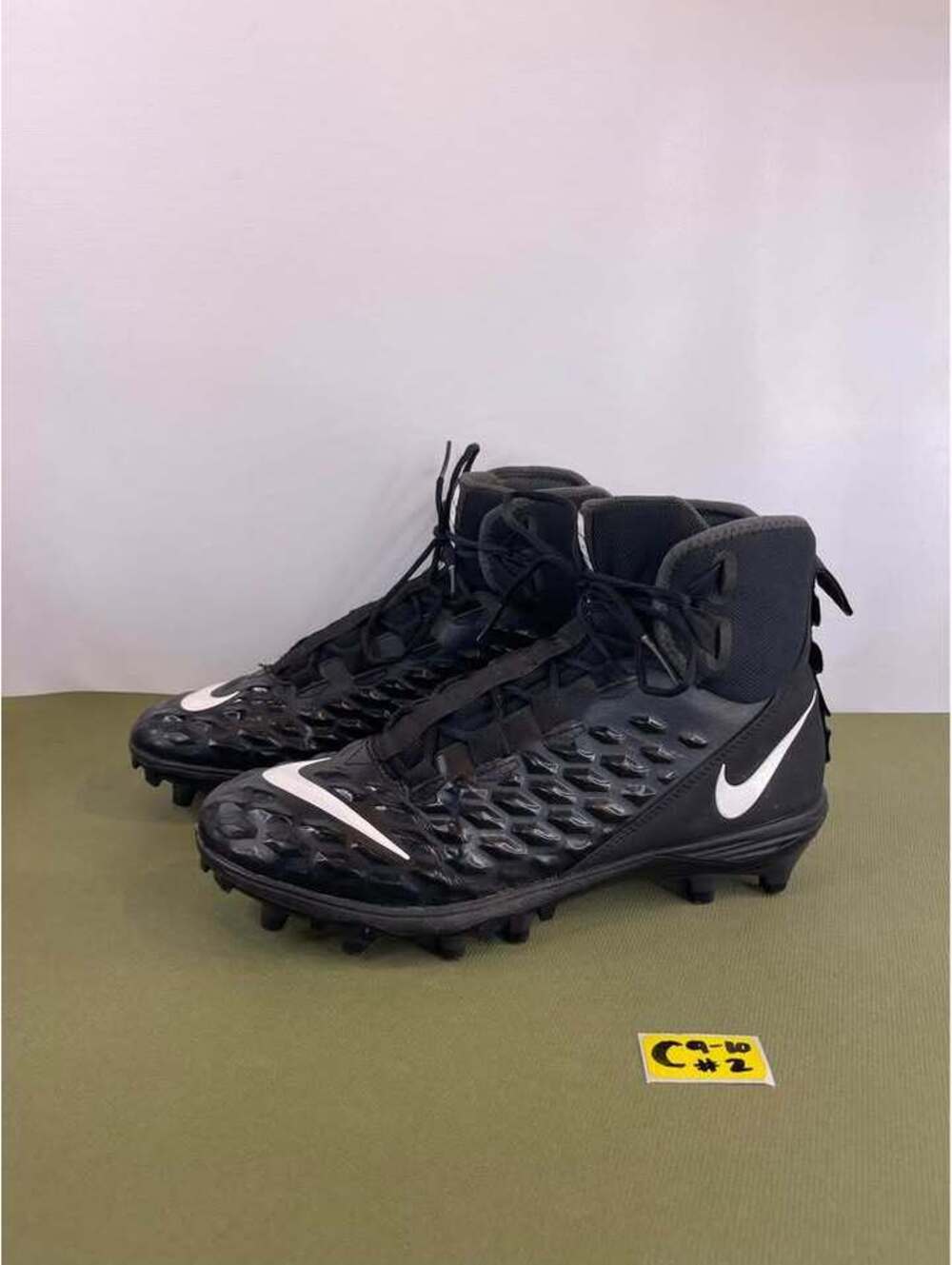 Nike Force Savage Shark 2 Mid Football Cleats Black Men's 10 AQ8155-001